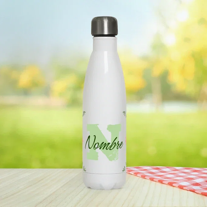 Botella inicial nombre - flores | laTostadora
