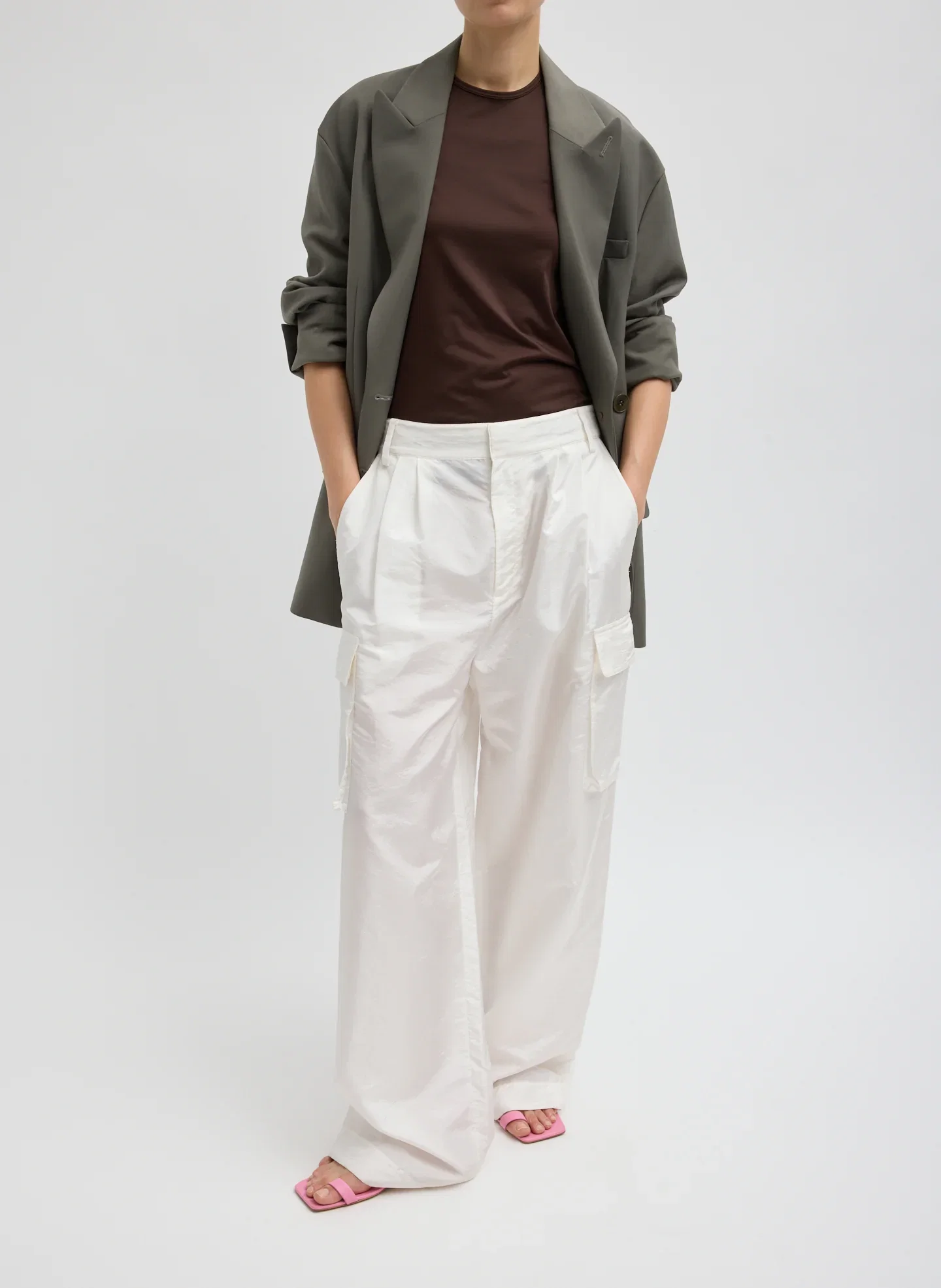 Image of Stella Crispy Nylon Pleated Cargo Pant