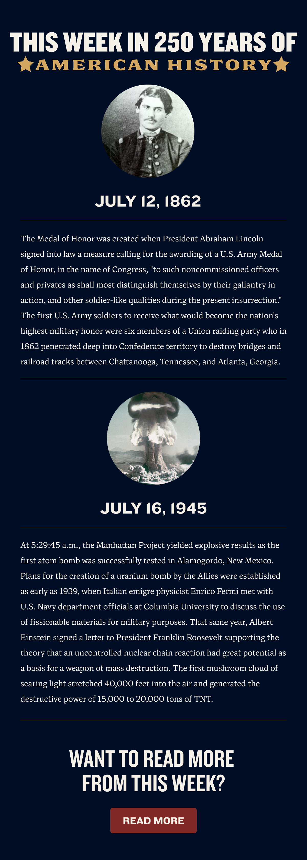 July 12th - July 18th | This week in American History