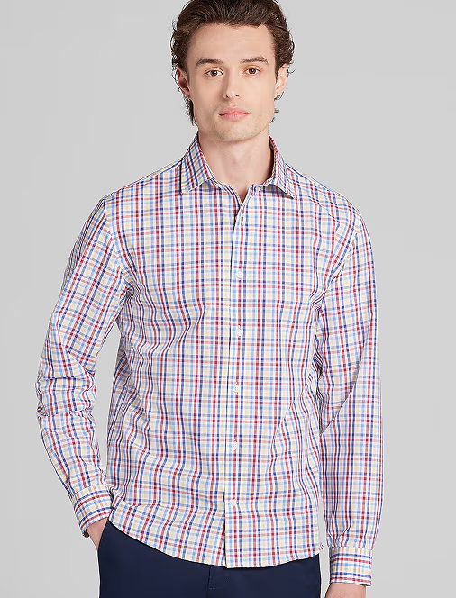 Wilke-Rodriguez Modern Fit Roadmap Check Button Up Shirt