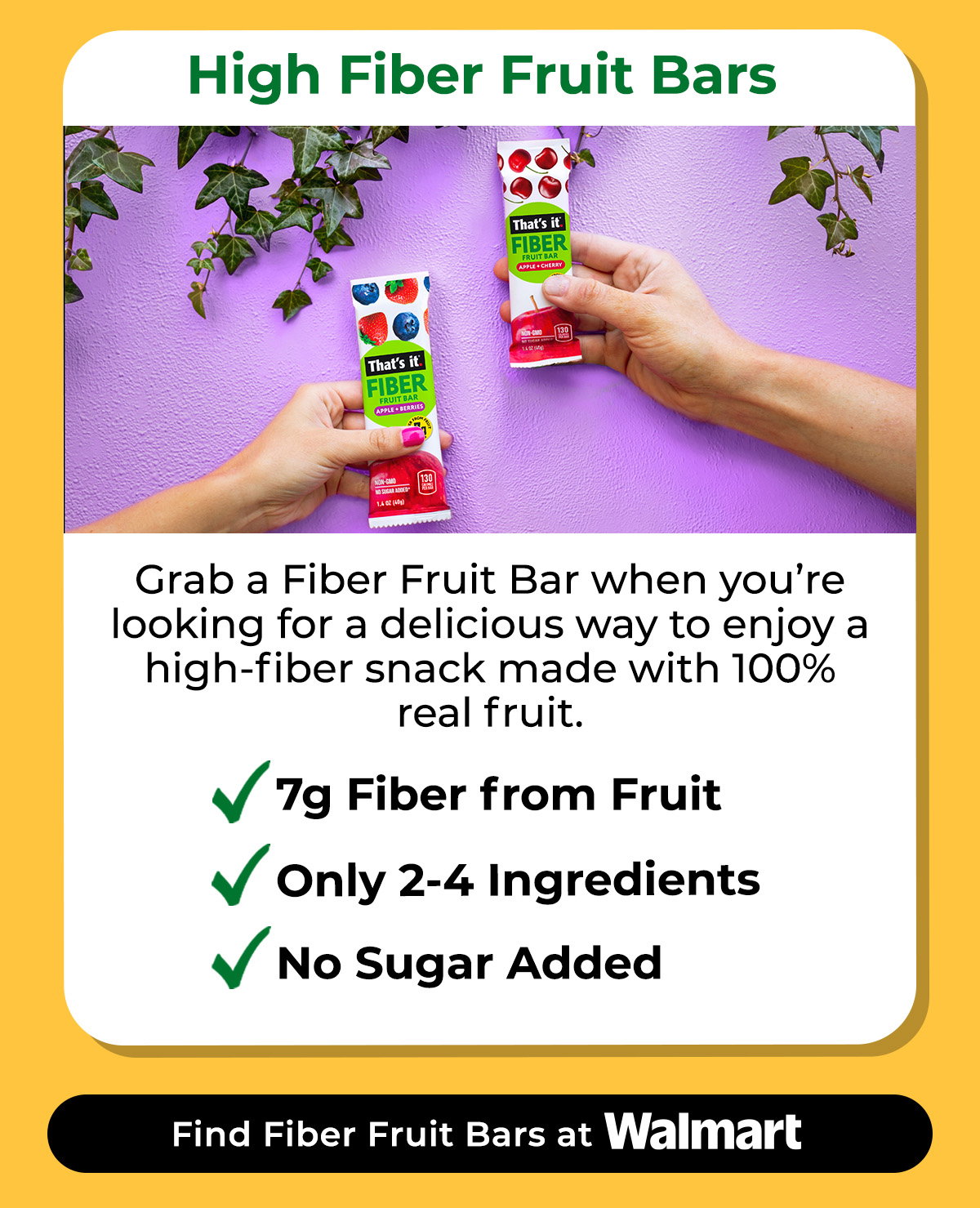 NEW Fiber Fruit Bars Now at Walmart