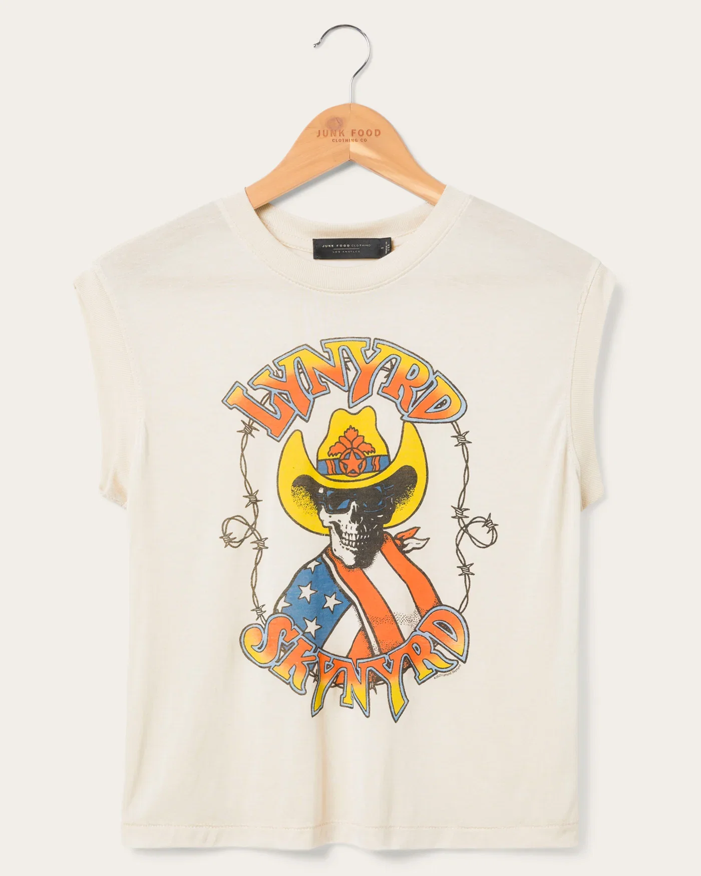 Image of Women's Lynyrd Skynyrd Skull Cowboy Vintage Tissue Tank