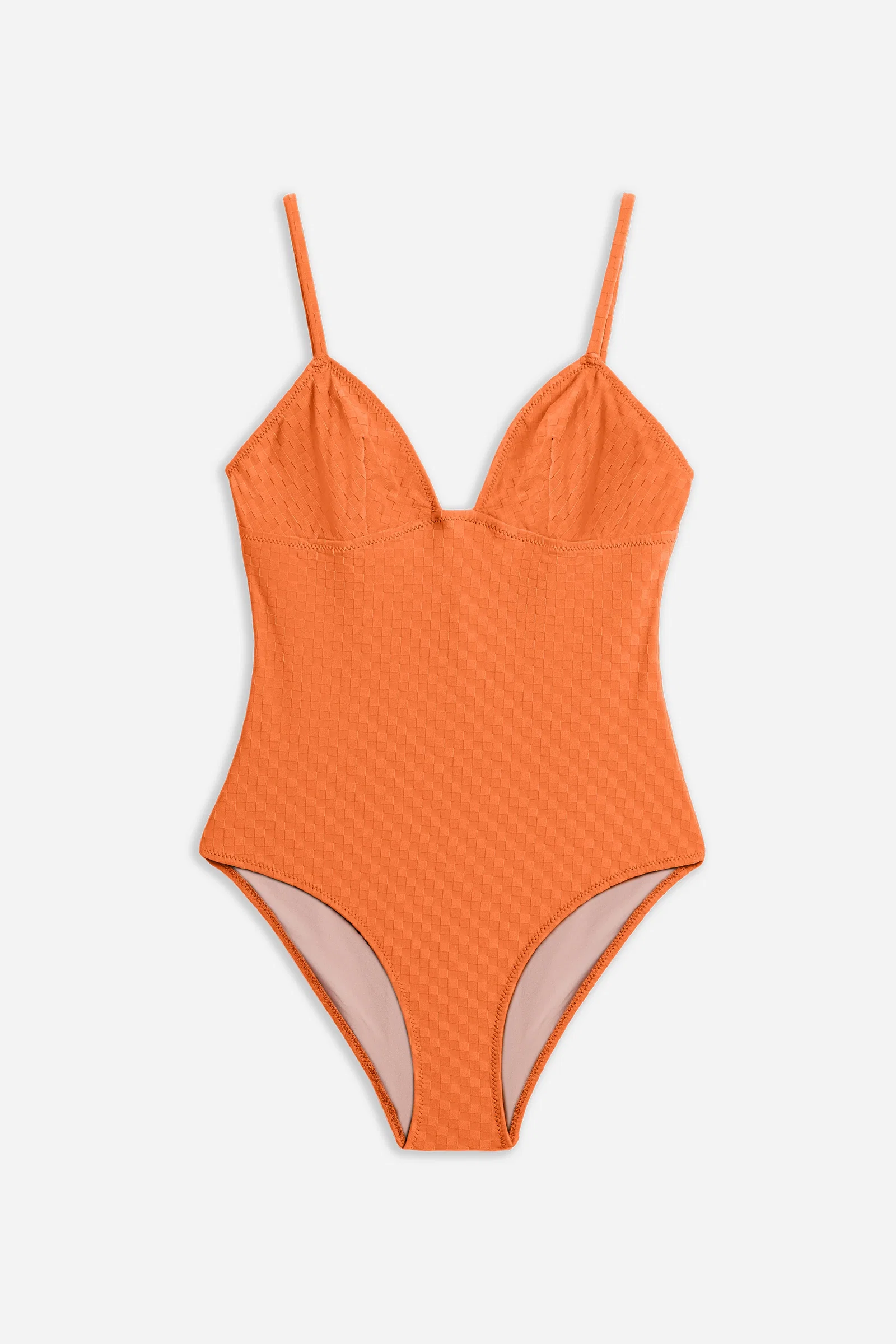 Image of Mosaic Triangle Cup One Piece Suit | Persimmon