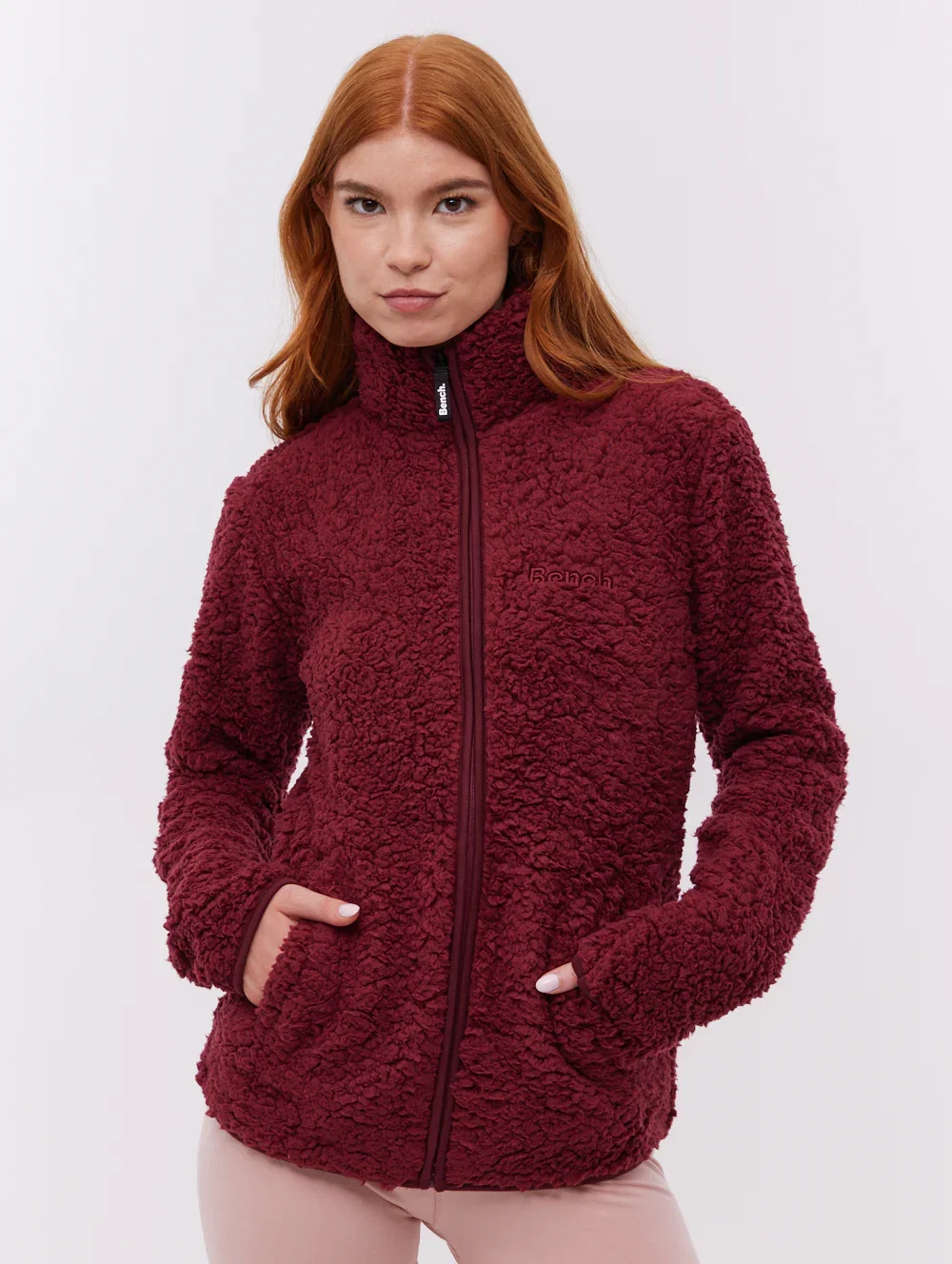 Image of Klea Fleece Funnel Zip-Up  - Red