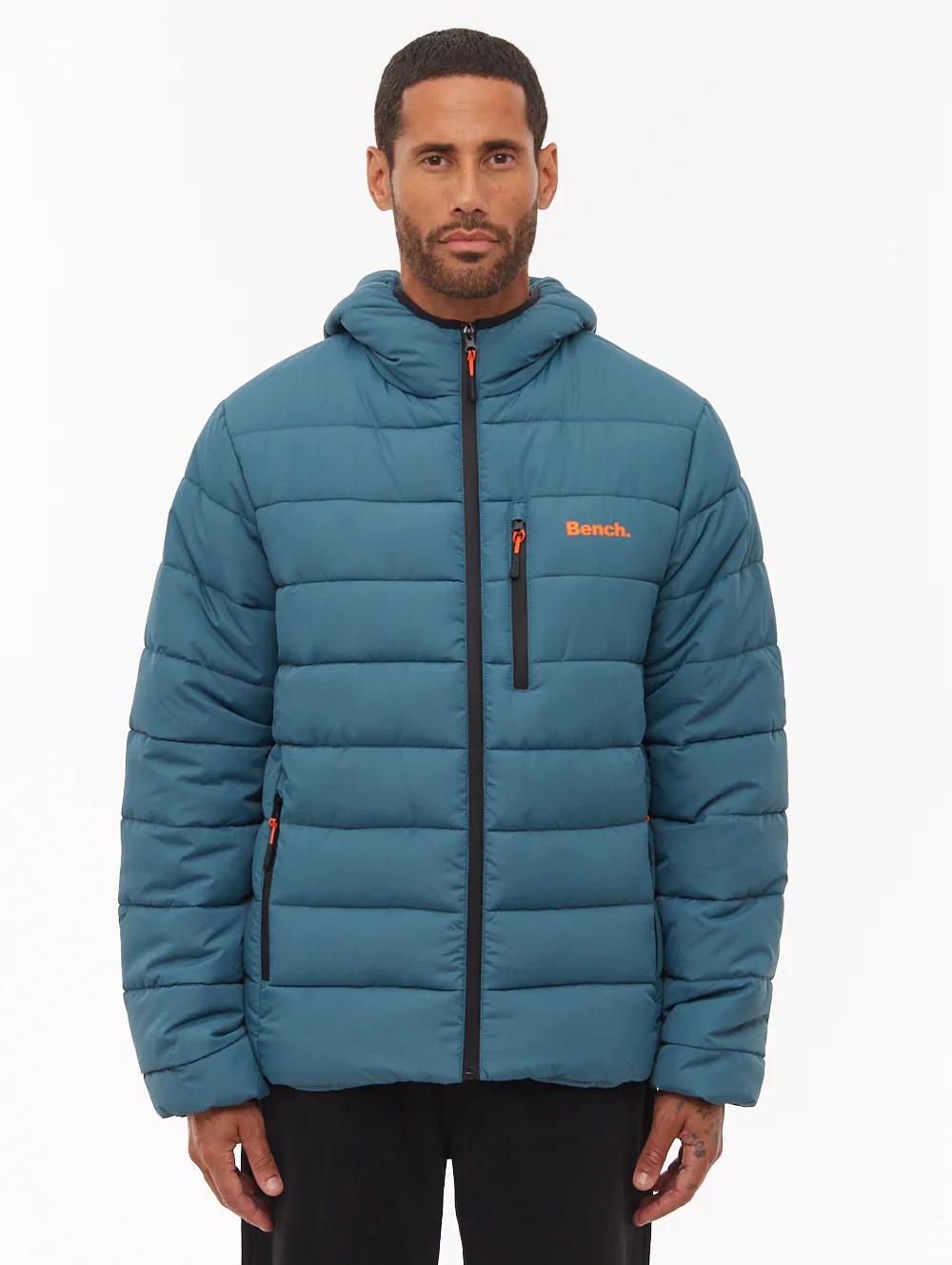 Image of Gaudino Hooded Puffer Jacket - Aqua