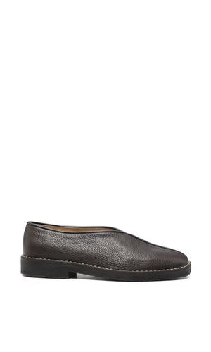 Piped leather slippers