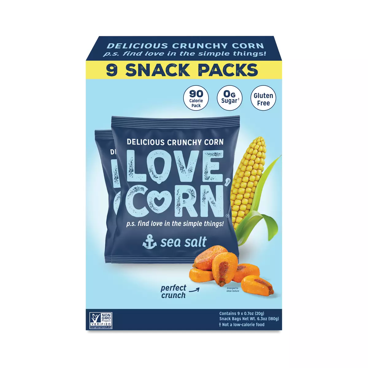 Love Corn Crunchy Corn, Sea Salt, Snack Packs