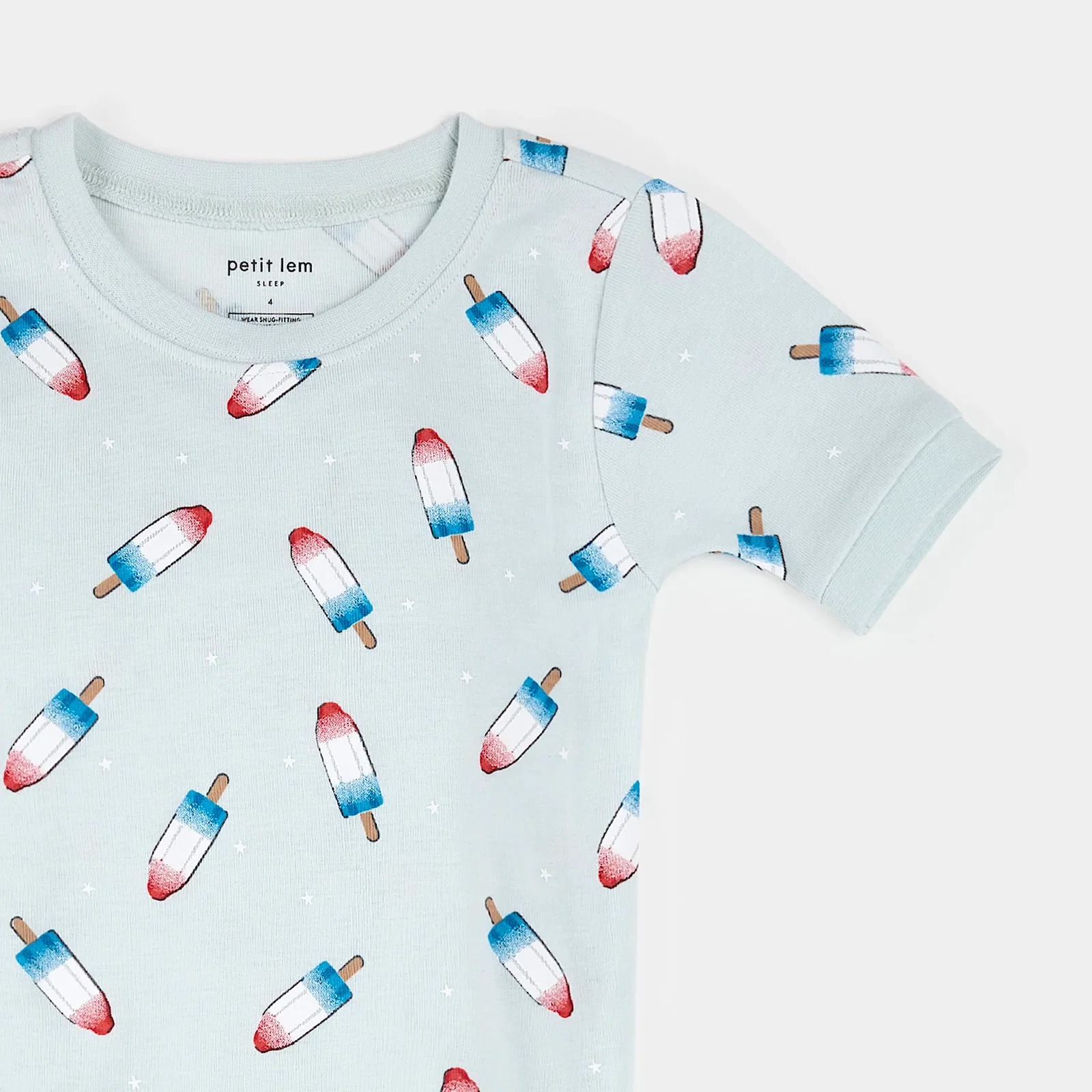 Image of Ice Pop Print on Sky Blue Short-Sleeved PJ Set