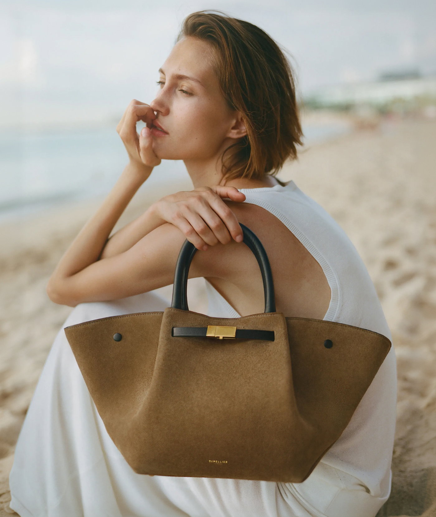 midi new york tobacco suede
