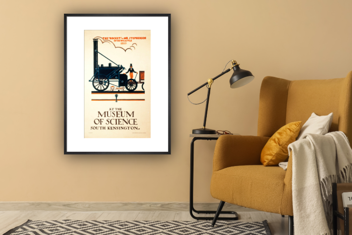 Vintage Science Museum poster in a yellow room