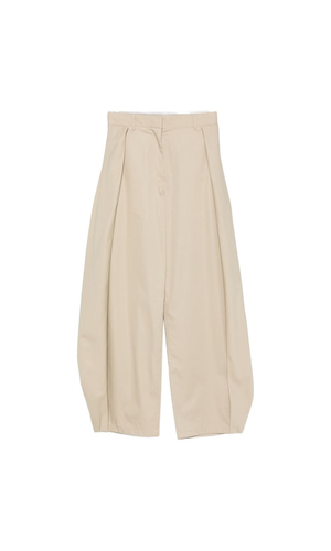 Cotton and silk wide-leg trousers