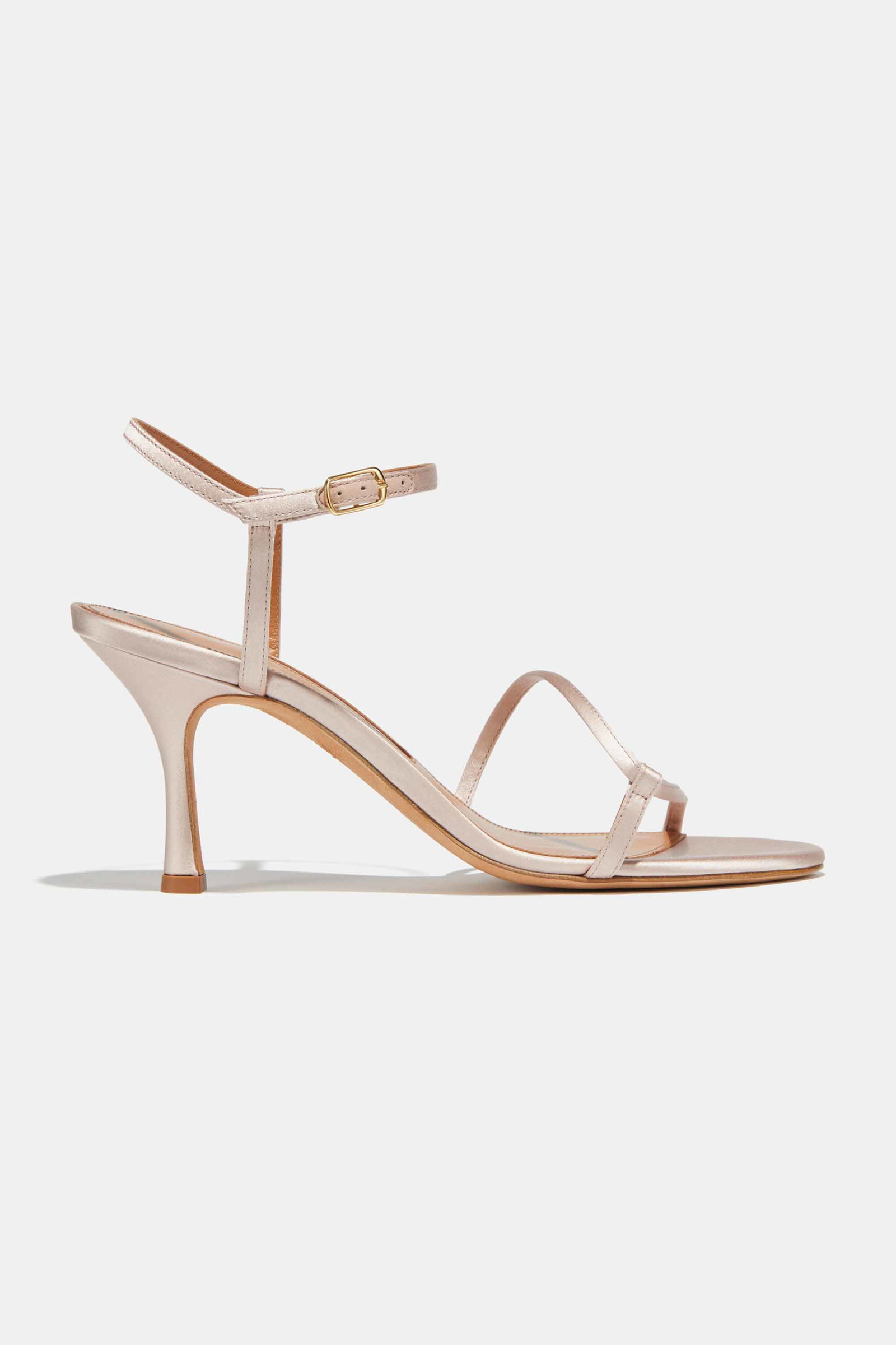 Image of Loop Heel in Pale Pink Satin