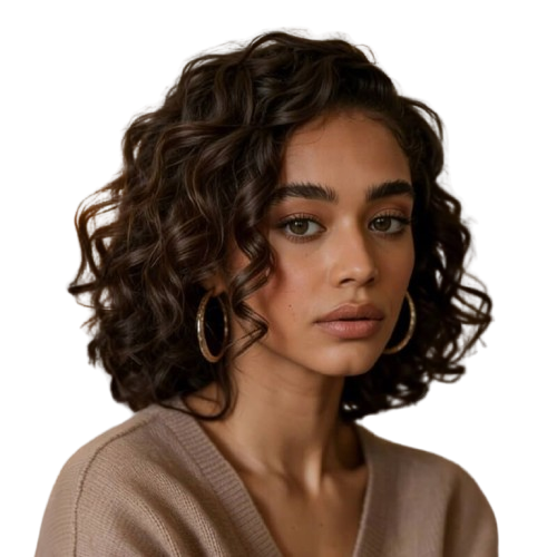 Wear And Go Wigs Warm Brown Curly Bob Wigs Glueless Human Hair Wigs