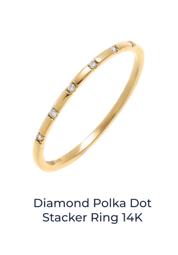 Diamond Polka Dot Stacker Ring 14K
