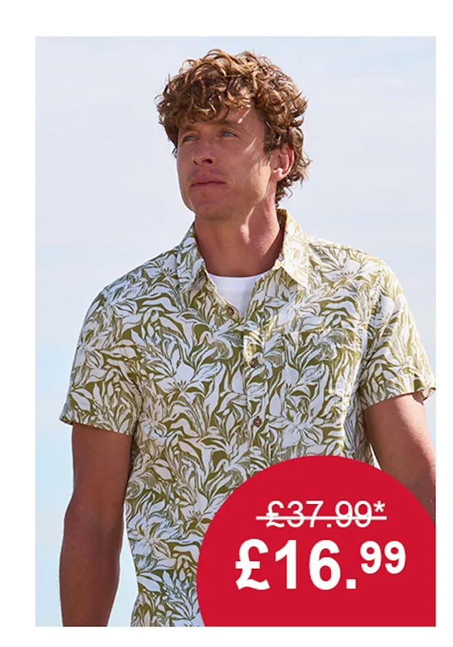 Tropical Printed Mens Short Sleeved Shirt