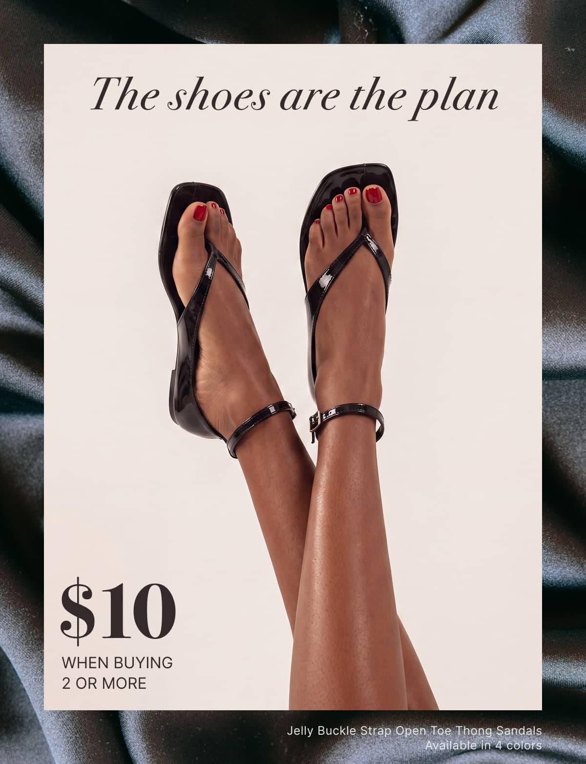 Shop Jelly Buckle Strap Open Toe Thong Sandals