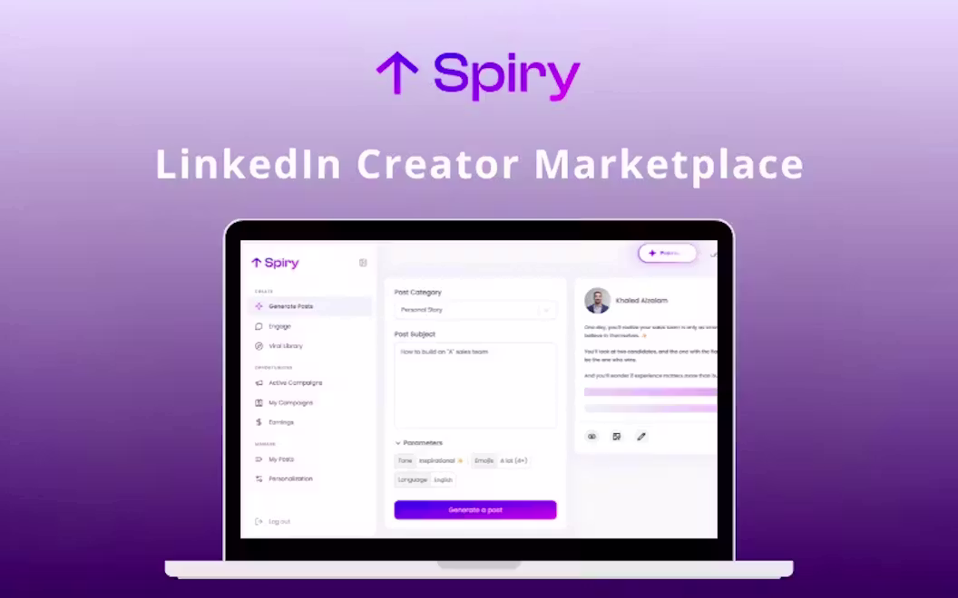 Spiry – Grow Your Personal Brand & Get Paid on LinkedIn