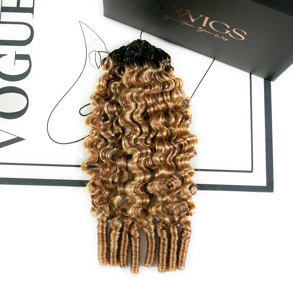 #T1B/27/30/613 Ombre Blonde Water Curly Feather Crochet
