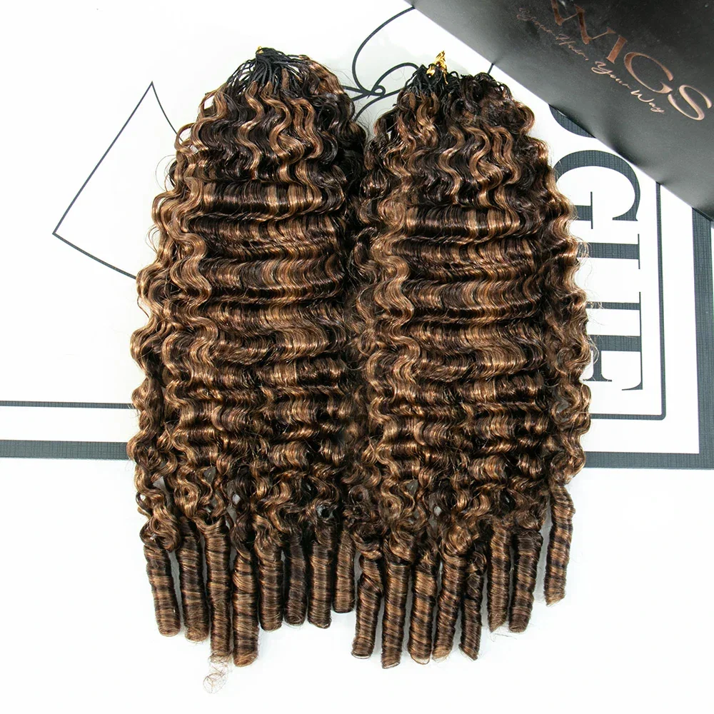 #4/#30 Mix Color Blend Water Curly Crochet Human Hair