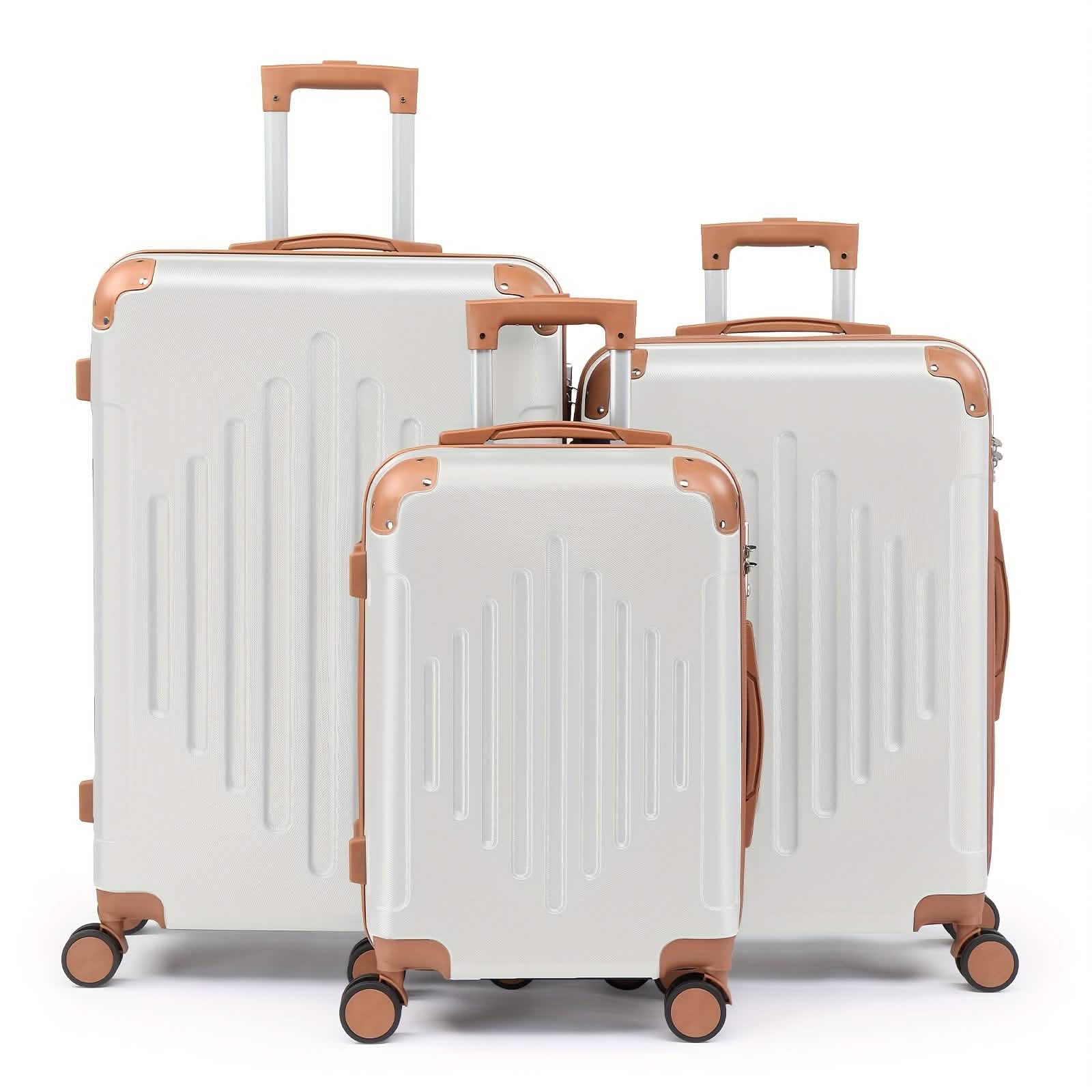 Image of 3-Piece Hard Shell Luggage Set with TSA Lock – 20/24/28 Inch 360° Spinner Wheels