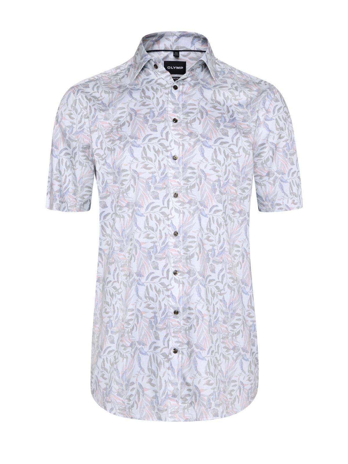 Patterned short-sleeved cotton shirt, Comfort Fit