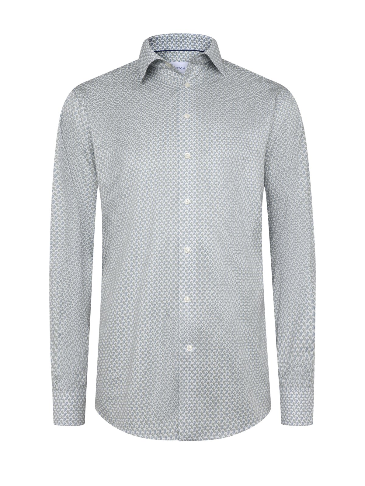 Signature Twill Shirt with Motif Print and Kent Collar