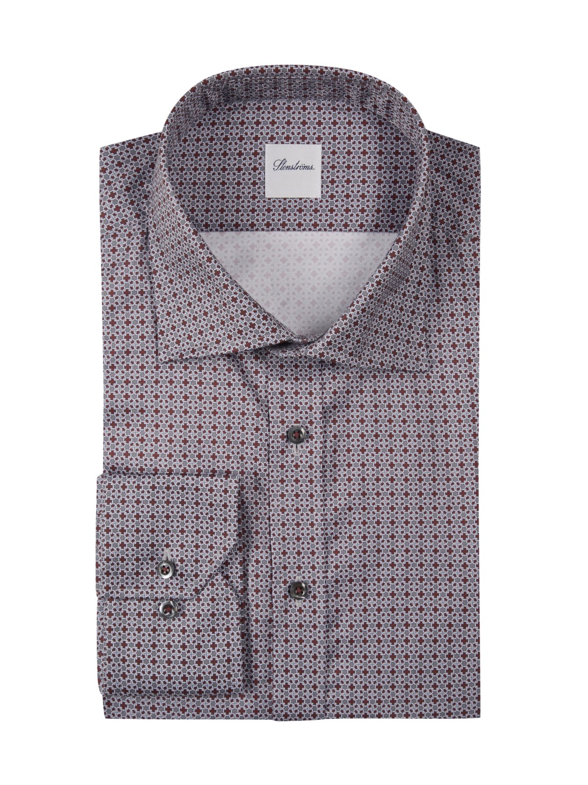 Patterned shirt in twofold cotton