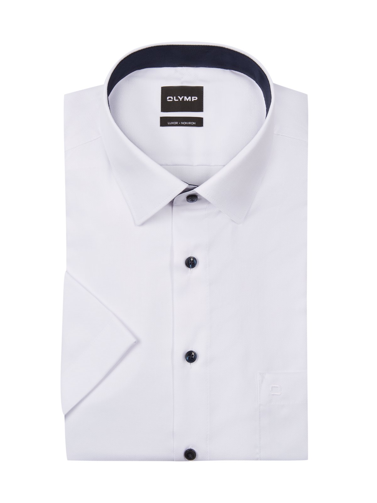 Non-iron short-sleeved shirt with fine texture, Luxor, Comfort Fit