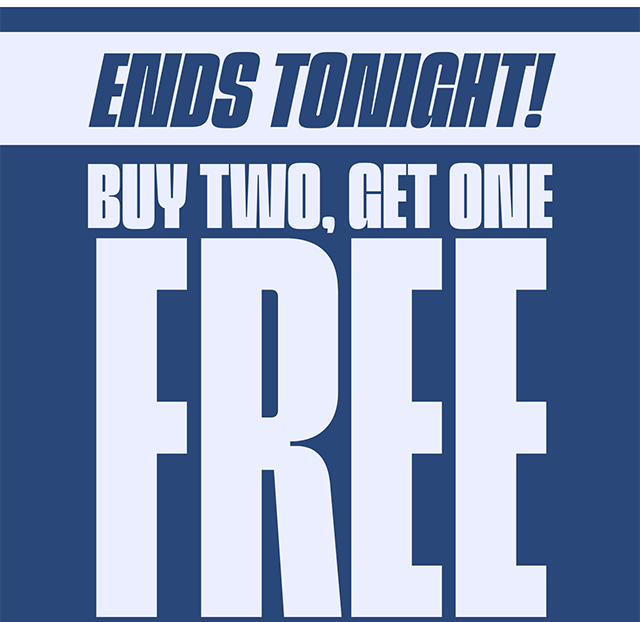 Ends Tonight! Buy Two, Get One FREE Almost Everything. Exclusions Apply. Shop Now