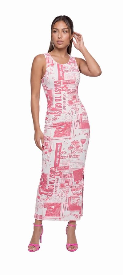 Shop Coast To Coast Collage Graphic Print Maxi Tank Dress