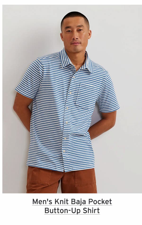 Men's Knit Baja Pocket Button-Up Shirt