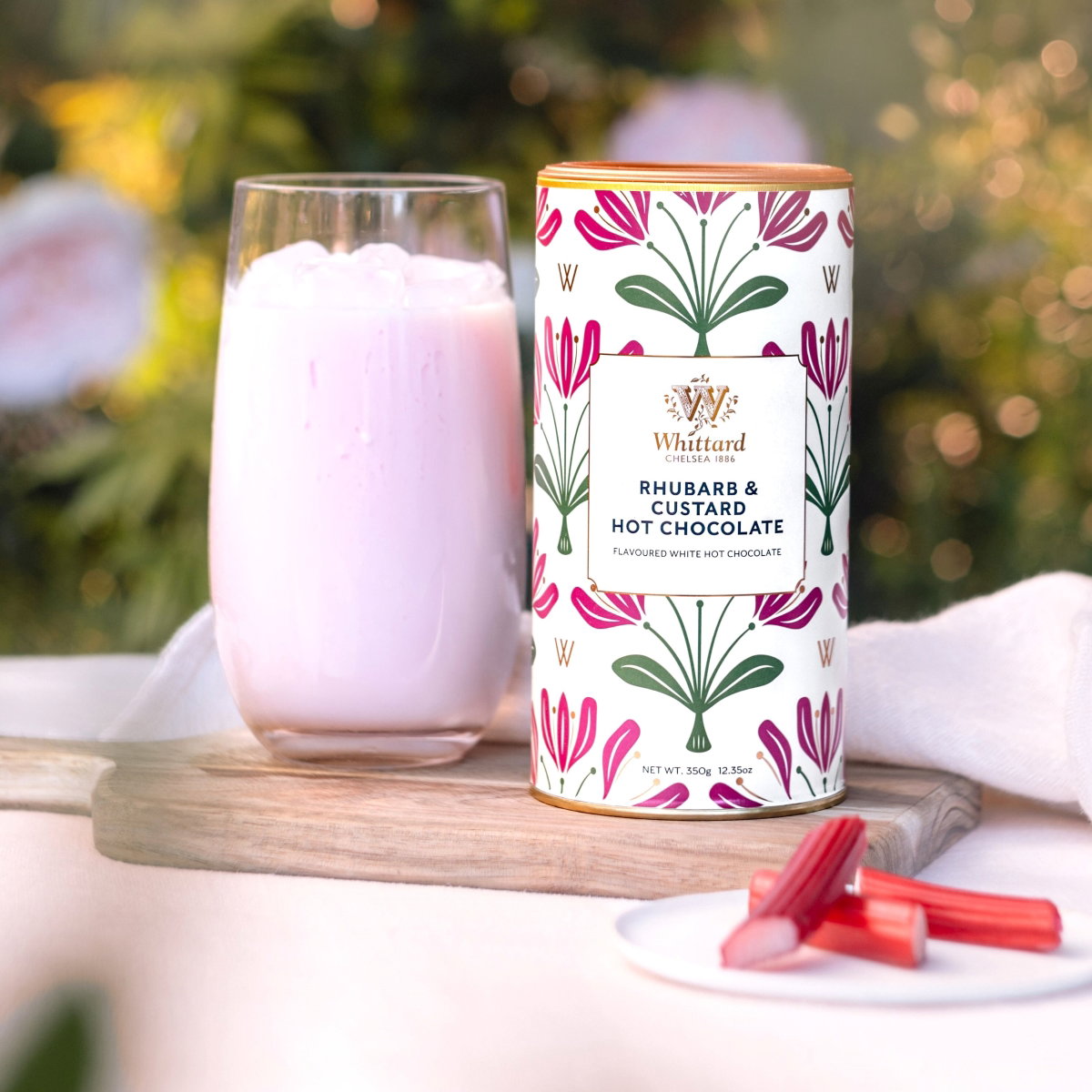 image of rhubarb and custard hot chocolate 