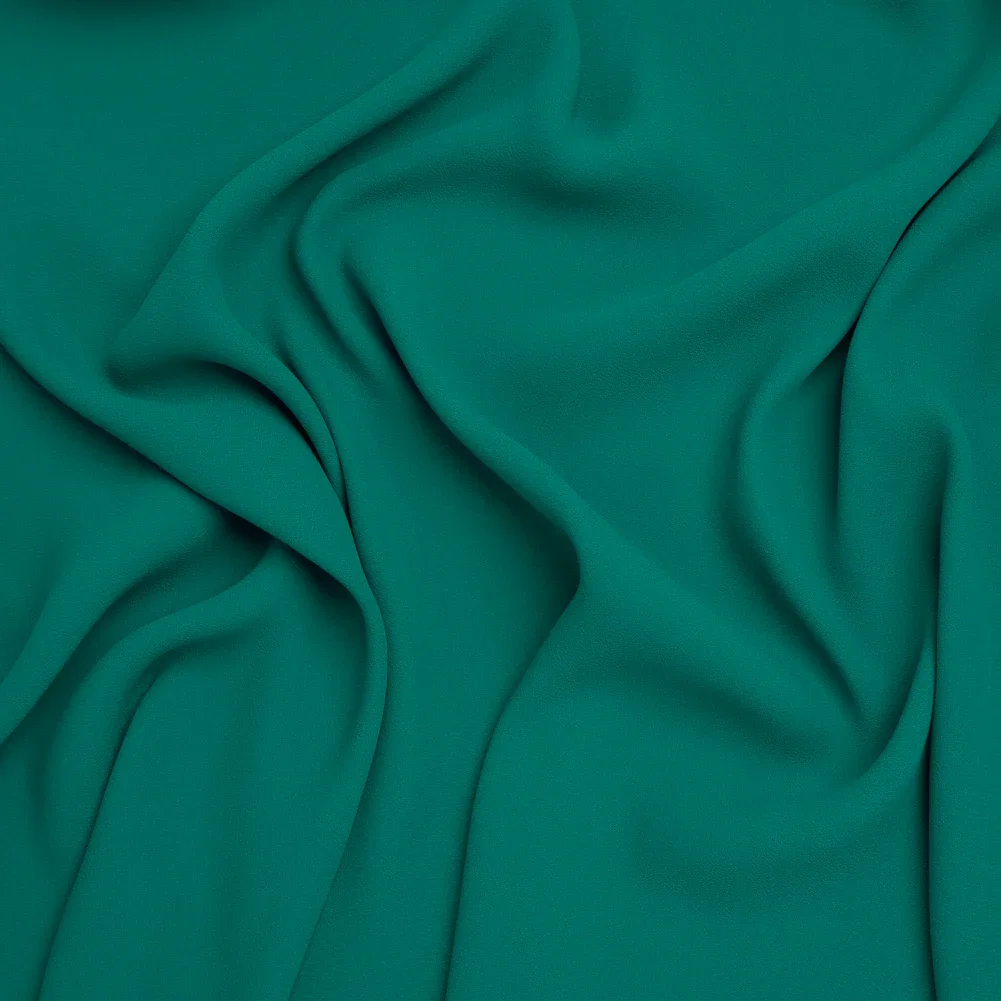 Image of Fluid Polyester Crepe - Sea Green - Designer Deadstock