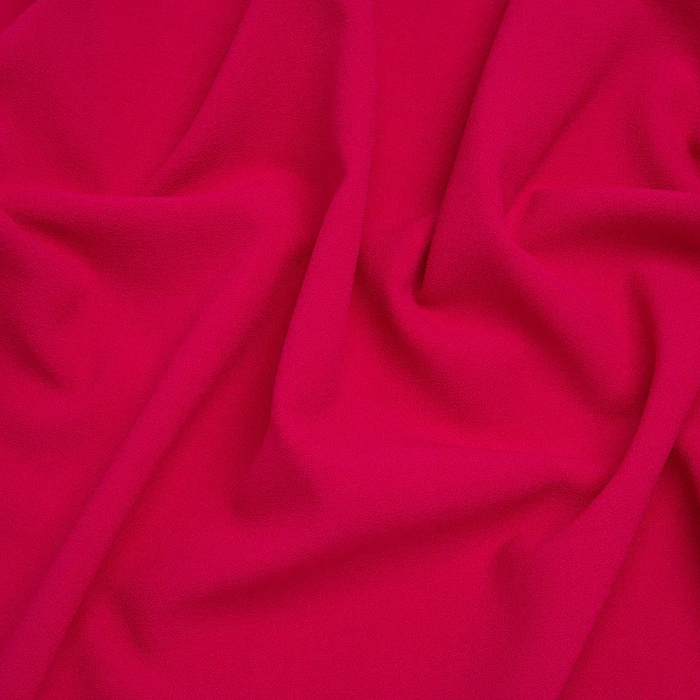 Image of Stretch Polyester Crepe - Deep Pink - Designer Deadstock