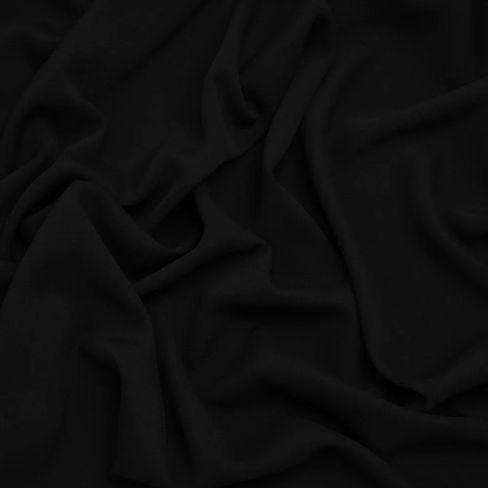 Image of Drapey Polyester Crepe - Black - Designer Deadstock