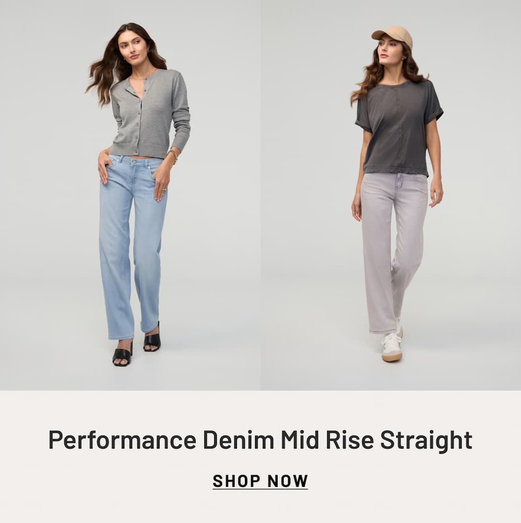 Performance Denim Mid Rise Straight
