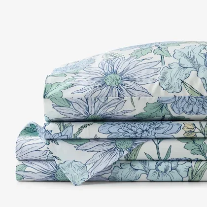 Image of Garden Bliss Classic Smooth Sateen Bed Sheet Set