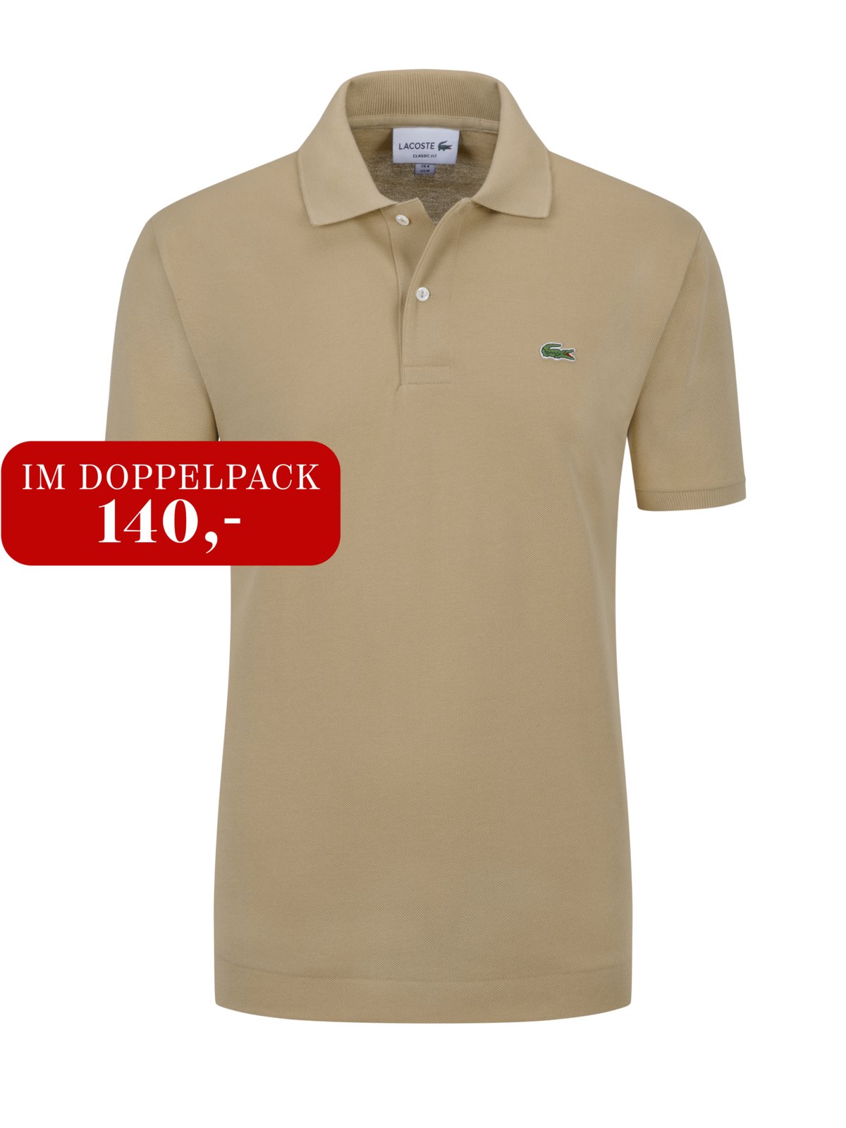 Piqué-Poloshirt L1212 Classic Fit mit kleinem Krokodil-Aufnäher