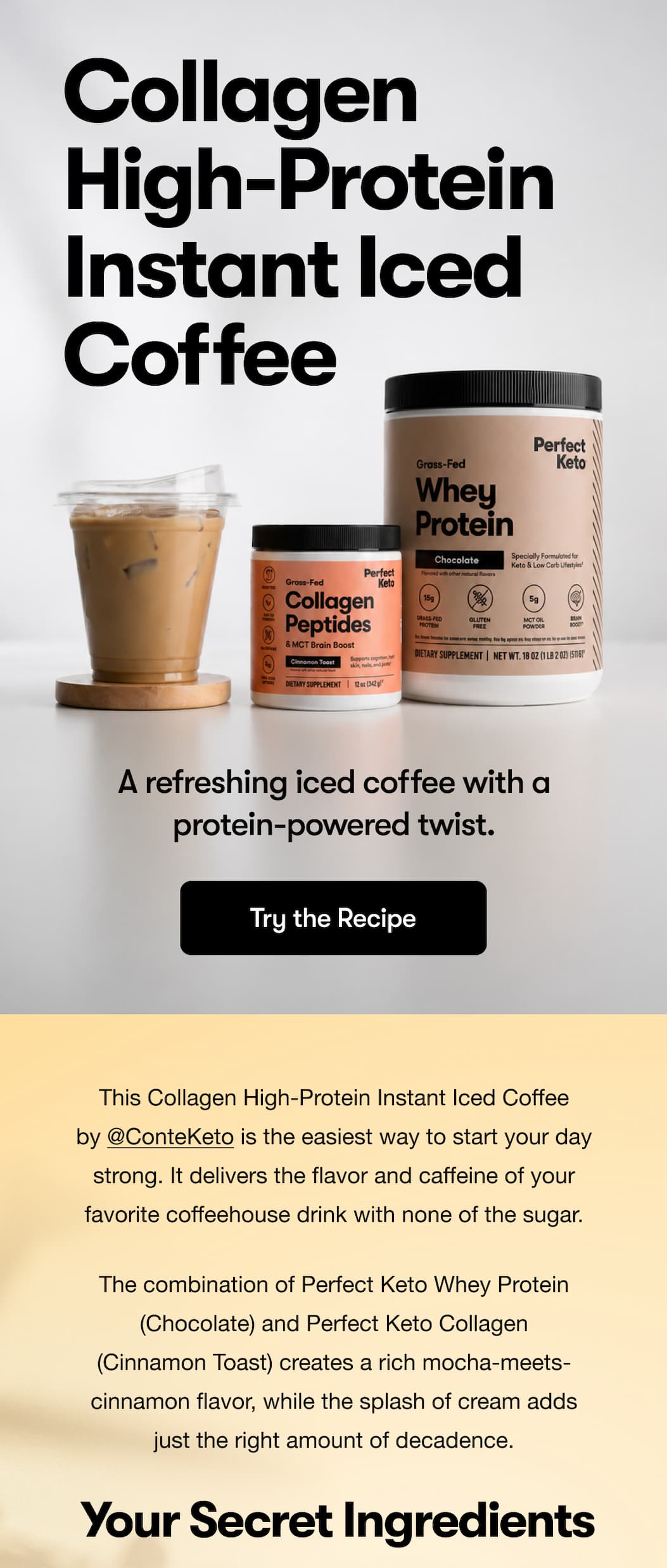 Collagen high-protein instant iced coffee