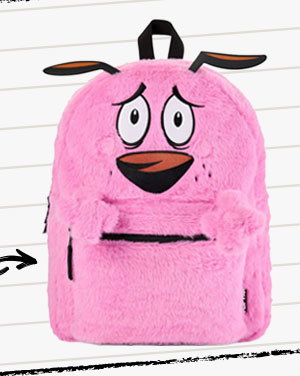 Flip Pak Courage the Cowardly Dog Evil Eggplant Print Reversible Backpack