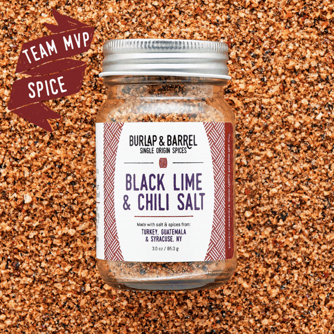 Black Lime & Chili Salt jar from Burlap & Barrel