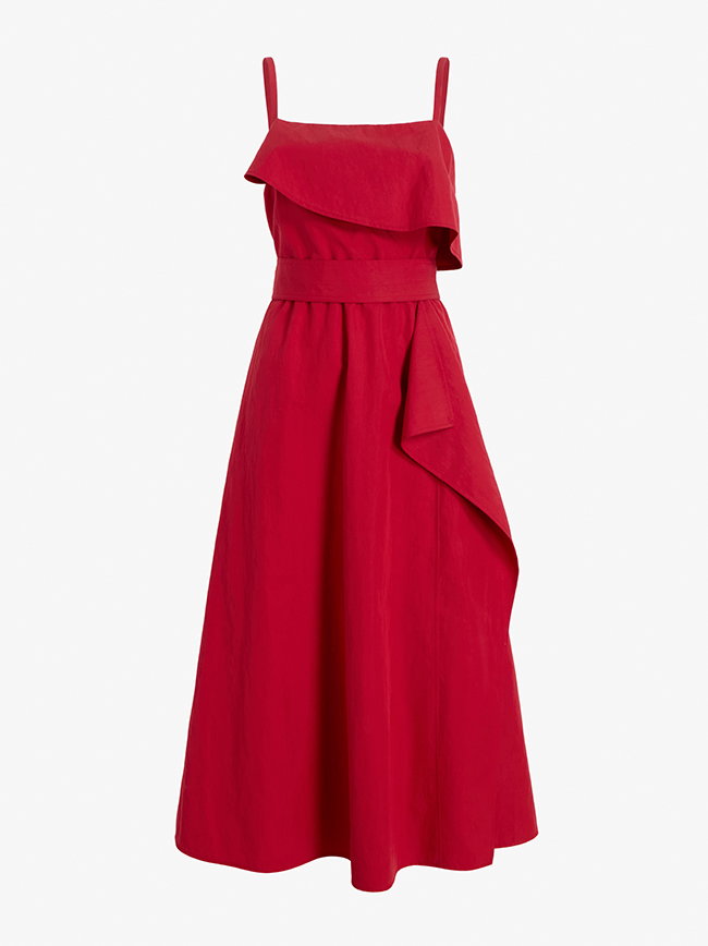 Reign Dress in Washed Cotton in Brick