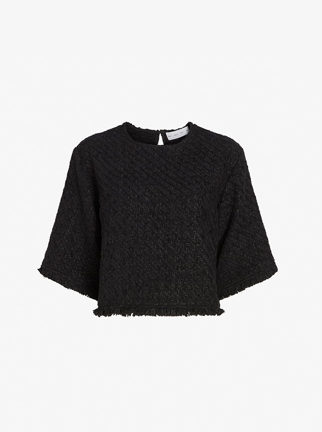 Maura Top in Basket Weave Black