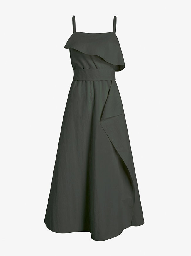 Reign Dress in Washed Cotton in Willow