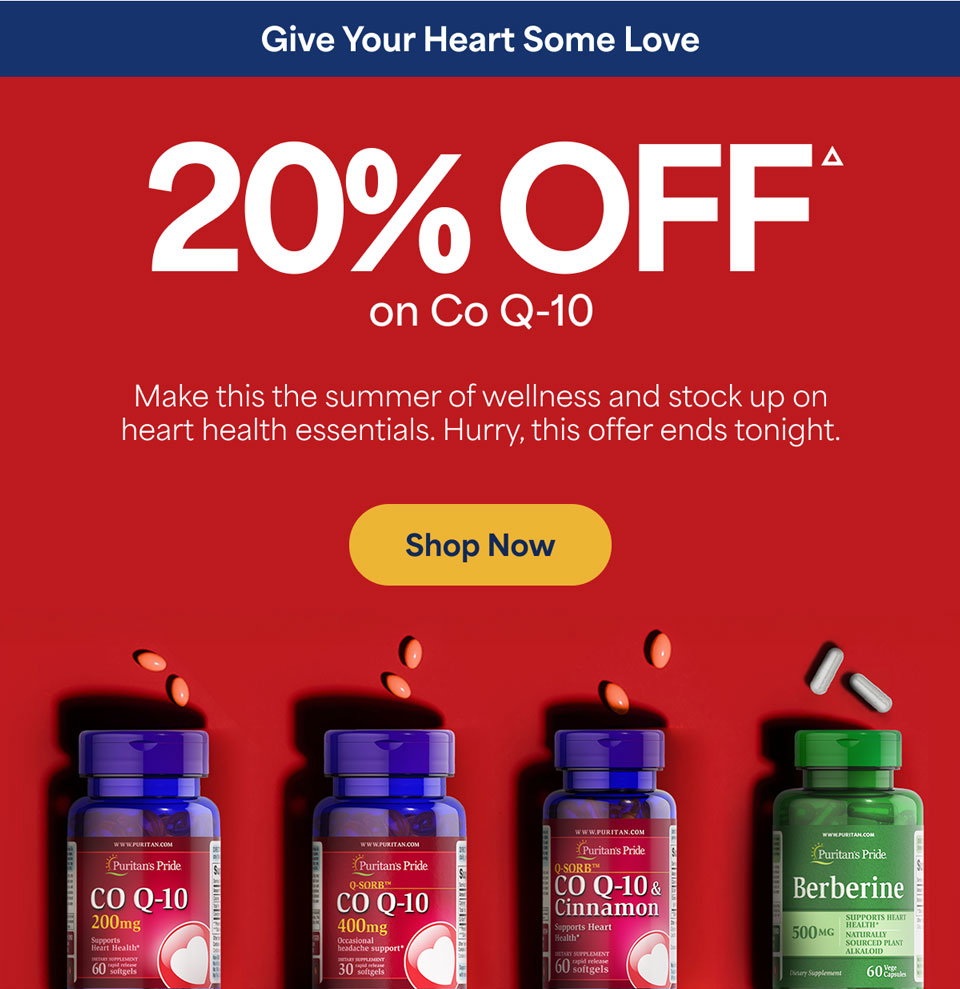 20% Off on Co Q-10Δ. Shop now.