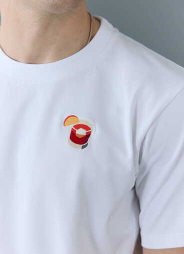 Negroni Embroidered T Shirt | Organic Cotton | White