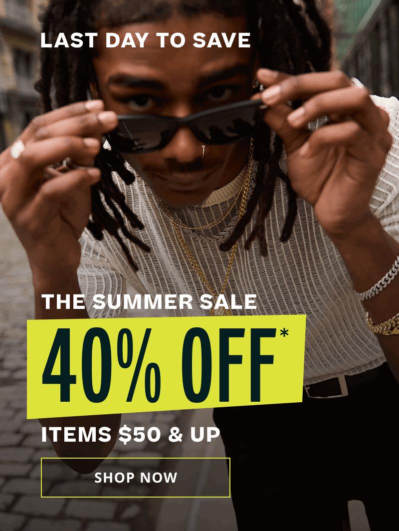 Male in thick mixed-metal chains & pendants. Mix metals like you mean it. Click here to shop them all