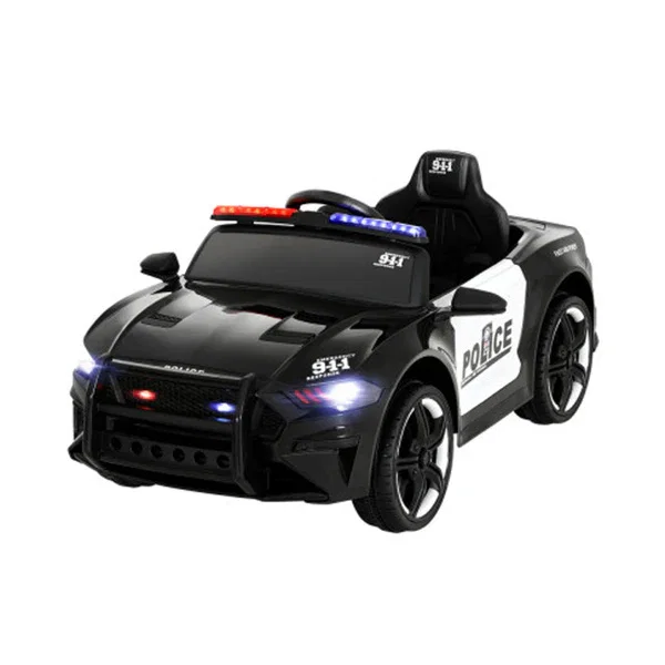 Kids Ride On Car Electric Patrol Police Cars Battery Powered Toys 12V Black
