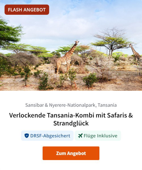 Verlockende Tansania-Kombi mit Safaris &amp; Strandglück