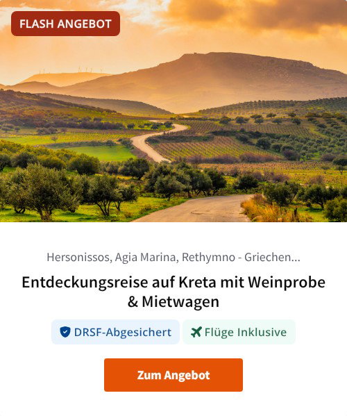 Entdeckungsreise auf Kreta mit Weinprobe &amp; Mietwagen
